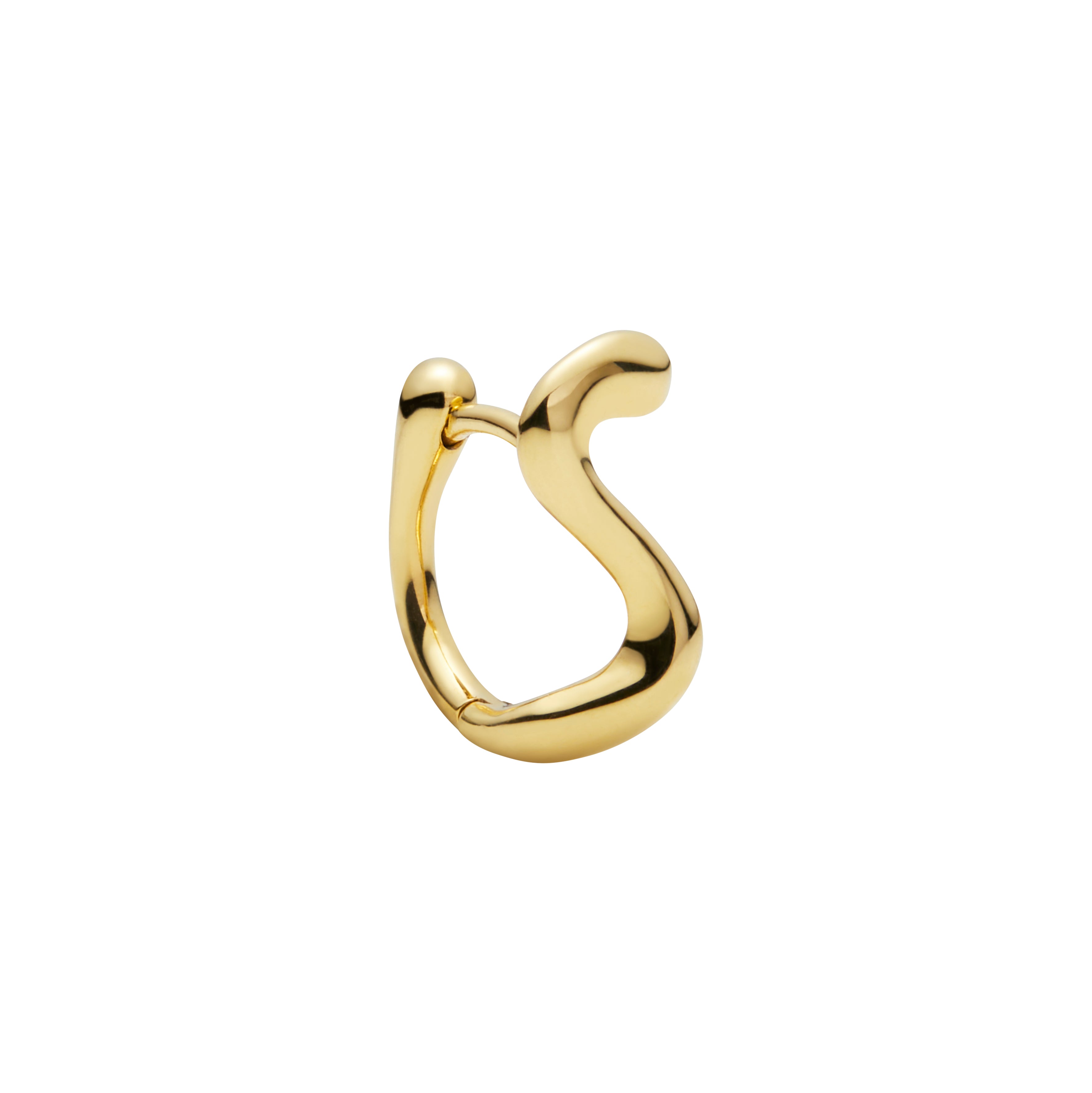 Lotus 9 Huggie ørering - forgyldt
